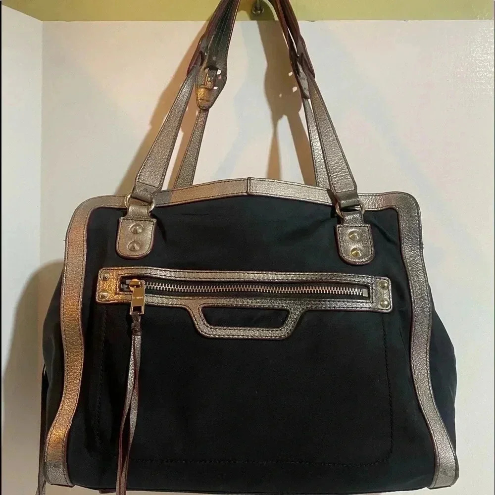 MZ Wallace black nylon satchel handbag